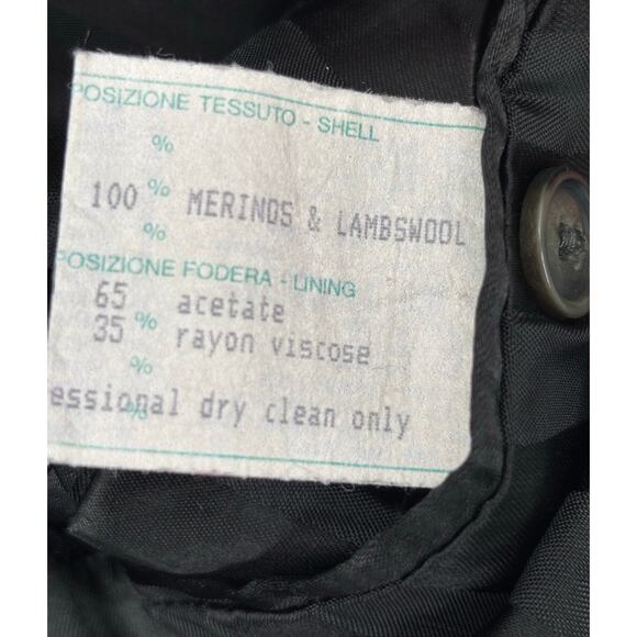 Vintage Nino Cerutti Signature 100% Wool Double Breasted Men’s Coat Gray Size 38 - Picture 13 of 14